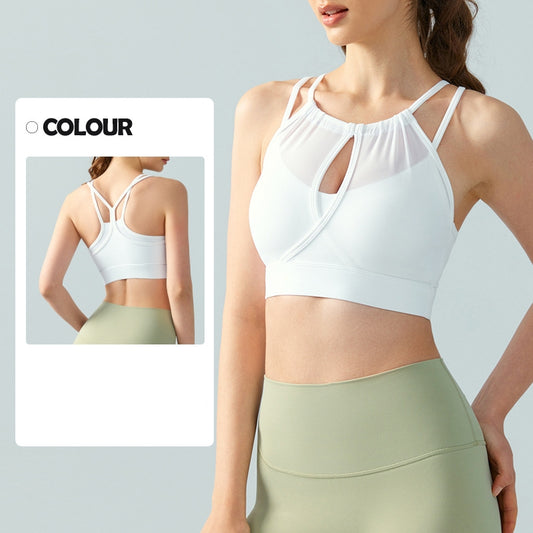 Women's Mesh Yarn False Two Pieces Workout Clothes - My Store